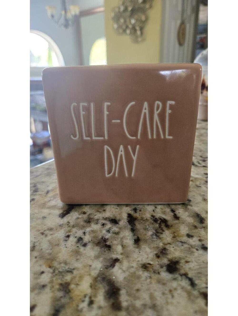 Rae Dunn by Magenta Self-Care Day Square Decor For Spa Salon Home